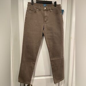 NWT JAG Size 8 Cassie Taupe Mid Rise Slim Fit Straight Leg Cotton Stretch Jeans
